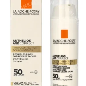 LRP Anthelios Age Correct Daily Light Cream SPF50+ 50ml Photocorrection fles en verpakking