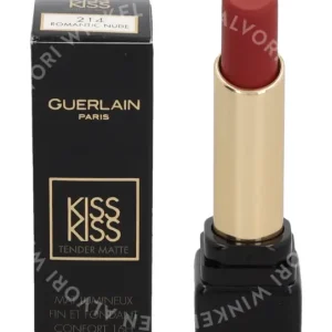 Guerlain Kiss Kiss Tender Matte Lipstick 2.8g #214 Romantic Nude fles en verpakking