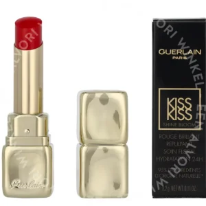 Guerlain Kiss Kiss Shine Bloom Lip Colour 3.2g #709 Petal Red fles en verpakking