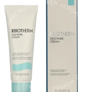 Biotherm Deo Pure Antiperspirant Cream 75ml Alcohol Free - With Mineral Complex - For Sensitive Skin fles en verpakking
