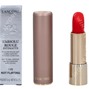 Lancome L'Absolu Rouge Intimatte Matte Veil Lipstick 3.4ml #130 Not Flirting fles en verpakking