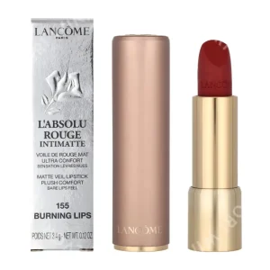 Lancome L'Absolu Rouge Intimatte Matte Veil Lipstick 3.4g #155 Burning Lips fles en verpakking