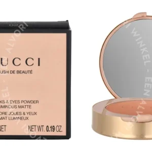 Gucci Cheeks & Eyes Powder Luminous Matte 5.5g #02 Tender Apricot fles en verpakking