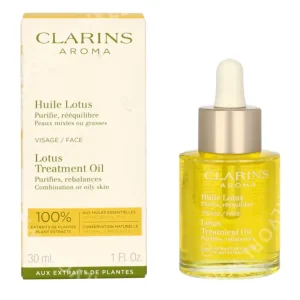 Clarins Lotus Face Treatment Oil 30ml Oily Or Combination Skin fles en verpakking