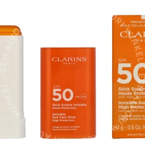 Clarins Invisible Sun Care Stick SPF50 17g Sensitive Areas fles en verpakking
