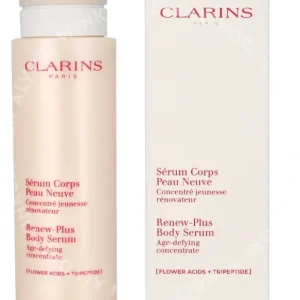 Clarins Renew-Plus Body Serum Flower Acids + Tripeptide 200ml fles en verpakking