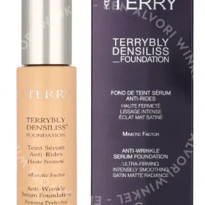 By Terry Terrybly Densiliss Anti-Wrinkle Serum Foundation 30ml #10 Deep Ebony fles en verpakking