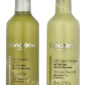 Blancreme Shower Gel + Creamy Body Milk Duo 160ml 2x80ml - Green Tea & Verbena fles
