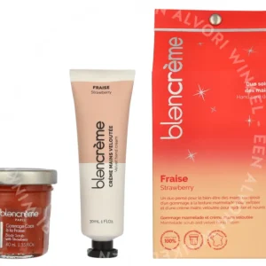 Blancreme Hand Cream Duo 70ml Hand Cream 30ml/Scrub 40ml - Strawberry/Pomegrante fles en verpakking