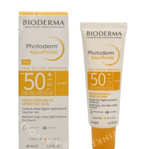 Bioderma Photoderm Aquafluide SPF50+ 40ml Invisible Sensitive Skin fles en verpakking