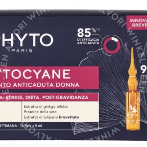 Phyto Phytocyane Woman Treatment Set - Reactive 60ml 12x5ml - Ampoules Anti Hair Loss fles en verpakking