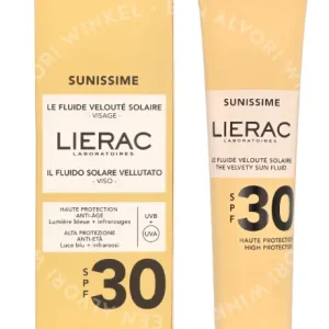 Lierac Sunissime The Velvety Sun Fluid SPF30 40ml  fles en verpakking
