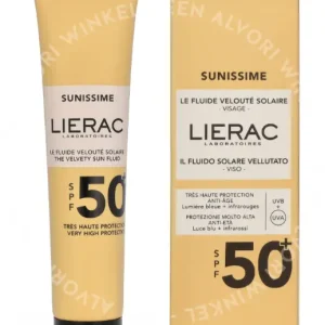 Lierac Sunissime The Velvety Sun Fluid SPF50+ 40ml  fles en verpakking