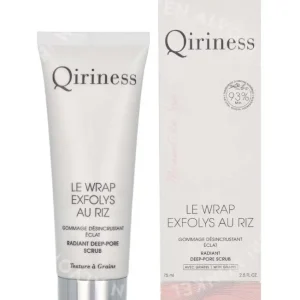 Qiriness Le Wrap Exfolys Au Riz Radiant Deep-Pore Scrub 75ml  fles en verpakking