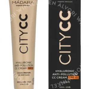 Madara Hyaluronic Anti-Pollution CC Cream SPF15 40ml Medium -  For All Skin Types fles en verpakking