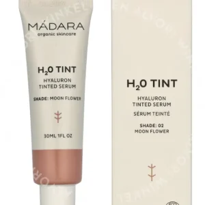 Madara H2O Tint Tinted Hyaluronic Serum 30ml #2 Moon Flower fles en verpakking