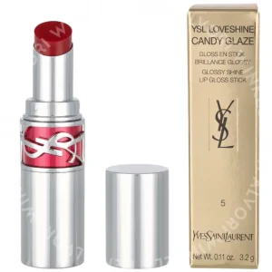 YSL Loveshine Candy Glaze Lipstick 3.2g #05 Pink Satisfaction fles en verpakking