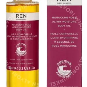 REN Moroccan Rose Otto Ultra Moisture Body Oil 100ml  fles en verpakking