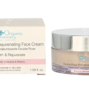 The Organic Pharmacy Double Rose Rejuvenating Face Cream 50ml For Normal Or Dry Skin fles en verpakking