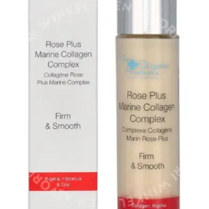 The Organic Pharmacy Rose Plus Marine Collagen Complex 35ml For All Skin Types fles en verpakking