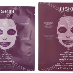 111SKIN Y Theorem Bio Cellulose Facial Mask Set 115ml 5 Stuks x 23ml fles en verpakking