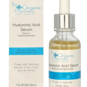 The Organic Pharmacy Hyaluronic Acid Serum 30ml Naturally Derived Hyaluronic Acid/o.2%/For All Skin Types fles en verpakking