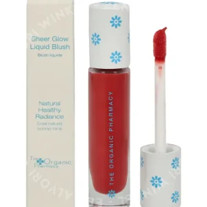 The Organic Pharmacy Sheer Glow Liquid Blush 5ml Red fles en verpakking
