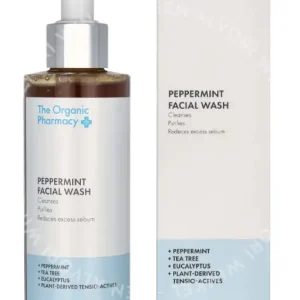 The Organic Pharmacy Peppermint Facial Wash 200ml  fles en verpakking