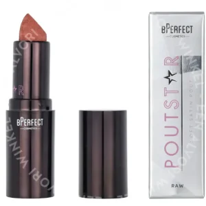 BPerfect Poutstar Satin Lipstick 3.5g Raw fles en verpakking