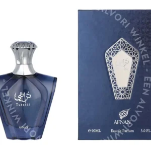 Afnan Turathi Blue Homme Edp Spray 90ml  fles en verpakking