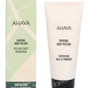 Ahava Renewal Body Peeling Kale & Turmeric 200ml  fles en verpakking