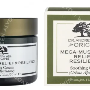 Origins Dr. Weil Mega-Mushroom R&R Soothing Cream 50ml  fles en verpakking
