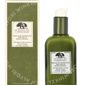 Origins Dr. Weil Mega-Mushroom R&R Advanced Face Serum 50ml  fles en verpakking