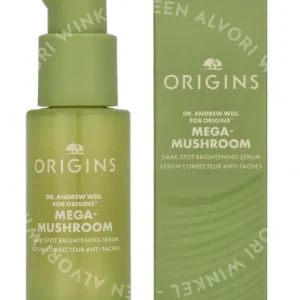 Origins Dr. Weil Mega-Mushroom Dark Spot Brightening Serum 30ml fles en verpakking