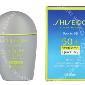 Shiseido Sports BB Wetforce Quick Dry SPF50+ 30ml Light fles en verpakking