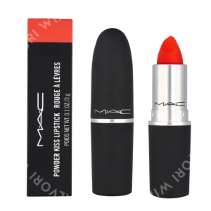 MAC Powder Kiss Lipstick 3g #303 Style Shocked! fles en verpakking