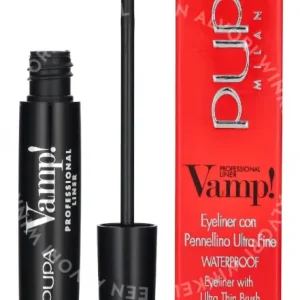 Pupa Vamp! Professional Liner 4.5ml #100 Extra Black + Waterproof fles en verpakking
