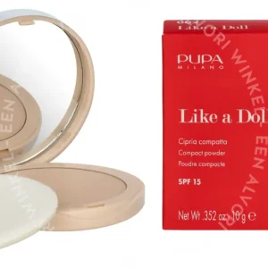 Pupa Like A Doll Nude Skin Compact Powder SPF15 10g #002 Sublime Nude - For All Skin Types fles en verpakking