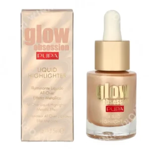 Pupa Glow Obsession All Over Liquid Highlighter 13.5ml #002 Moon Light fles en verpakking