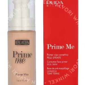Pupa Prime Me Corrective Face Primer 30ml #005 Peach - Dull Skin fles en verpakking