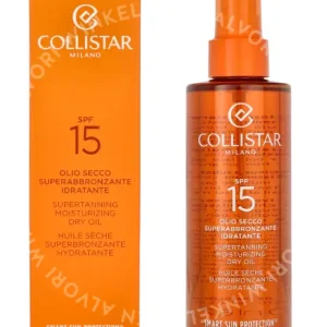 Collistar Supertanning Dry Oil SPF15 200ml Moisturizing Dry Oil fles en verpakking