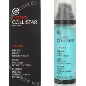 Collistar Uomo Hydra Oil Free Moisturizer Face And Eye Gel 80ml  fles en verpakking