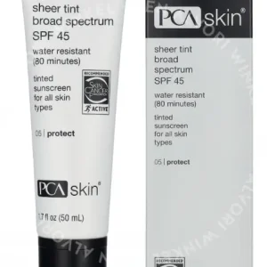 PCA Skin Sheer Tint Broad Spectrum SPF45 50ml fles en verpakking