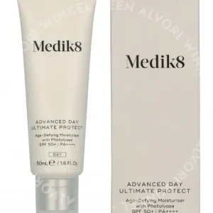 Medik8 Advanced Day Ultimate Protect Moisturiser SPF50+ 50ml  fles en verpakking