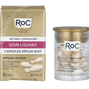 RoC Retinol Correxion Line Smoothing Night Serum 3.5ml 10 Capsules fles en verpakking