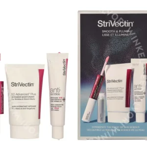 StriVectin Anti-Wrinkle Smooth & Plump Kit 100ml Eye Cream  30ml/Moisturizer 60ml/Lips 10ml fles en verpakking