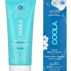 Coola Classic Fragrance Free Body Cream SPF50 148ml  fles en verpakking