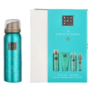 Rituals Karma Small Giftset 190ml Hair & Body Mist 20ml/48h Hydrating Body Cream 70ml/Foaming Shower Gel 50ml/Body Lotion Mousse 50ml fles en verpakking