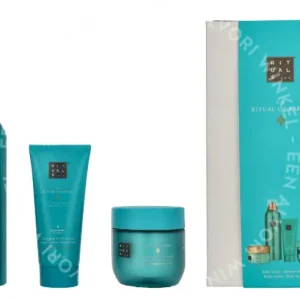 Rituals Karma Medium Giftset 550ml Foaming Shower Gel 200ml / Salt Body Scrub 125g / Body Mask 125ml / Whipped Body Cream 100ml fles en verpakking