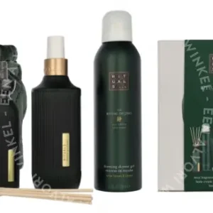 Rituals Jing Large Giftset 690ml Home Perfume 200ml/Body Cream 150ml/Foaming Shower Gel 200ml/Mini Fragrance Sticks 70ml/Night Hand & Foot Mask 70ml fles en verpakking